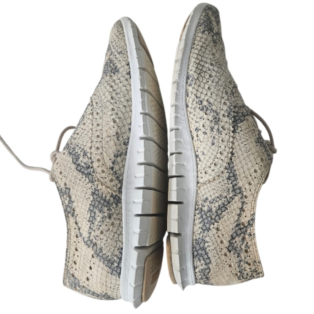 Cole Haan Oxford Suede Leather  Women's Snakeskin Pattern Lace-Up Shoes - Picture 5 of 10